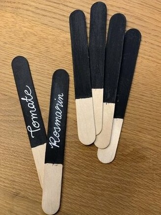 Pflanzenschilder "Holz mit Tafelfarbe" - Pflanzenstecker zum beschriften