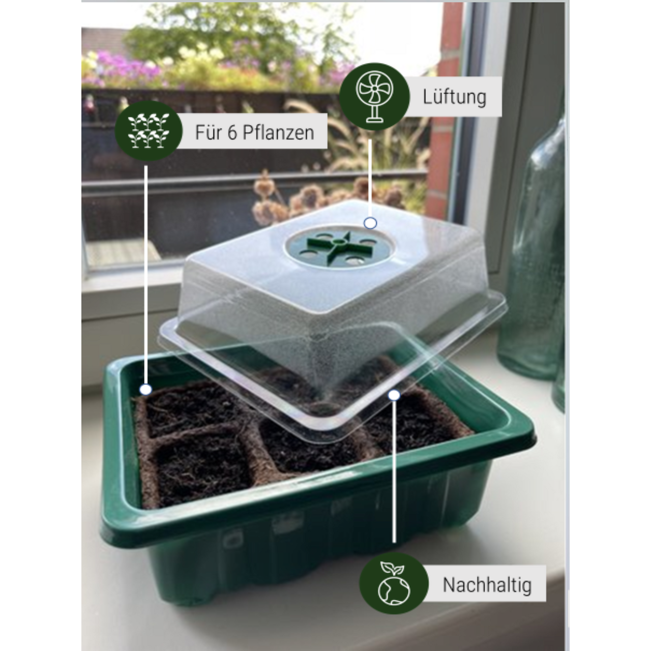 Anzuchtschale mit Deckel (Kunststoff)