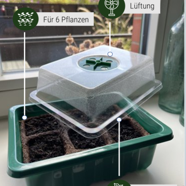 Anzuchtschale mit Deckel (Kunststoff)