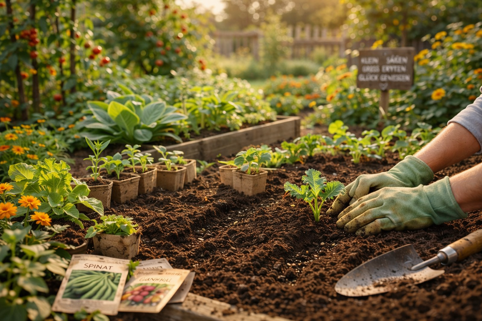 Gartenarbeit im August