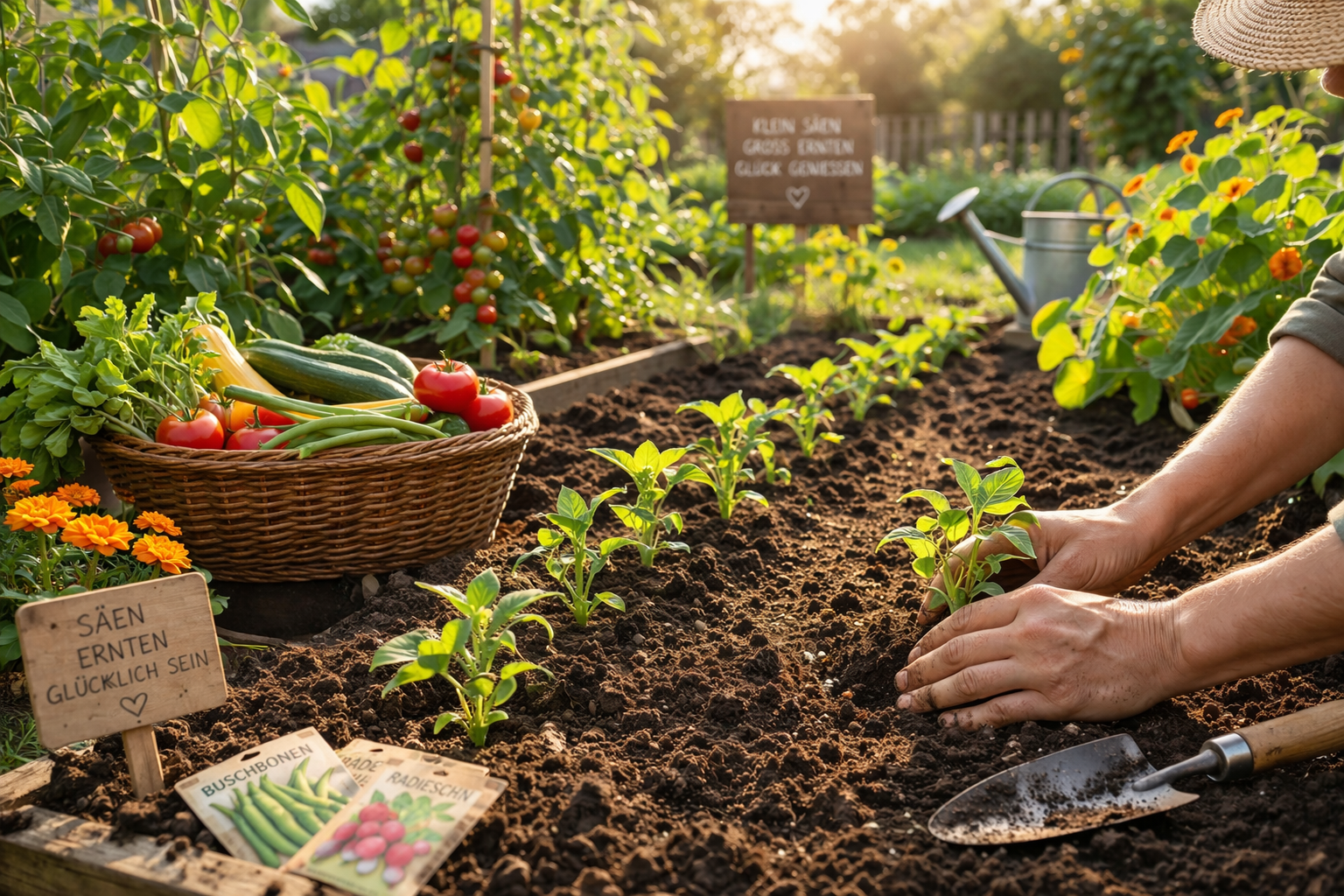 Gartenarbeit im Juli