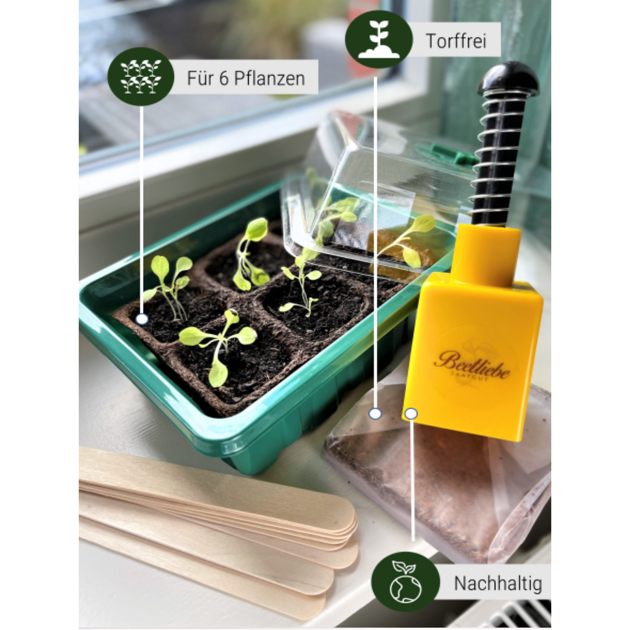 Anzuchtschalen Set & Erdtopfpresse [Kunststoff]