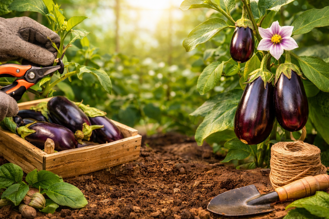 Bild von Auberginen ausgeizen ❤️️ So geht es richtig!