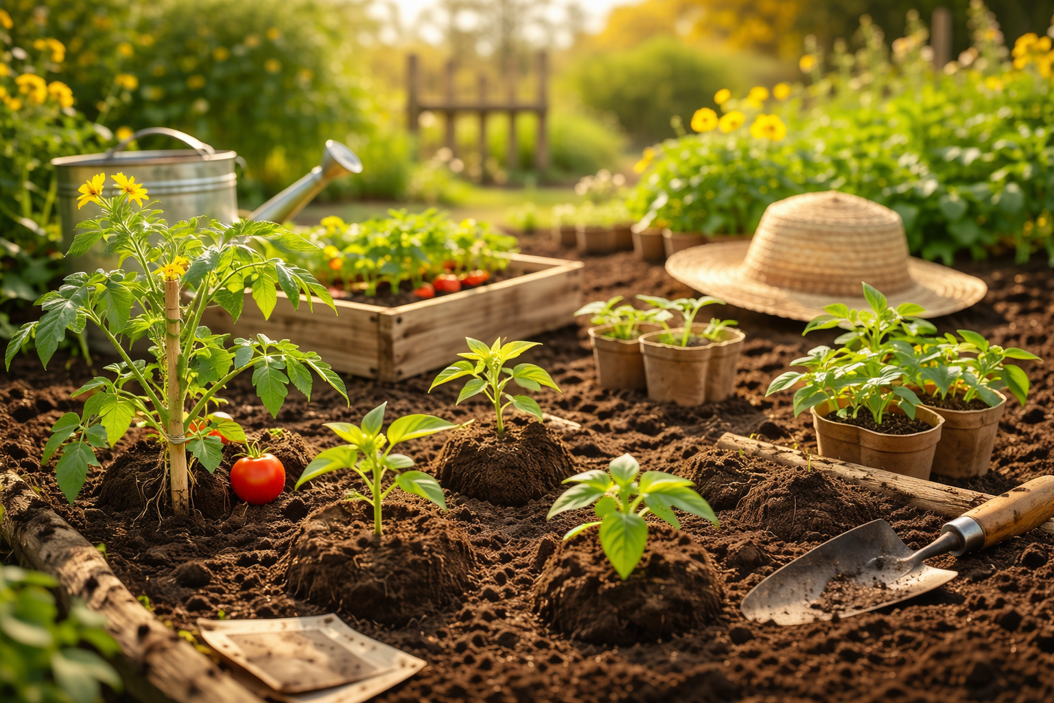 Gartenarbeit im Frühling